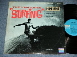 画像1: THE VENTURES - SURFING ( With "PIPELINE " SEAL AT FRONT COVER  '63 Version BLUE with BLACK Print  Label : Matrix Number BST-8022  S1/  BST-8022 S2  VG+++/Ex+x ) / 1963 US ORIGINAL  "BLUE with BLACK Print Label" STEREO Used  LP 