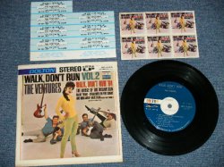 画像1: THE VENTURES - WALK-DON'T RUN  VOL.2 (With MINI JACKET & STRIPE )  / 1964 US AMERICA ORIGINAL  "Dark Blue with SILVER Print Label" Used 7"EP + PICTURE SLEEVE