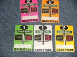 画像1: The BEACH BOYS - "SURF / DON'T SURF" BACK STAGE PASS : for MID 1980's TOUR PASS (5-TYPE SET)  (NEW) /1991 US AMERICA ORIGINAL "BRAND NEW" 