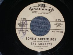 画像1: THE SUNSETS - LONELY SURFER BOY  / 1963 US ORIGINAL White Label Promo 7" Single 