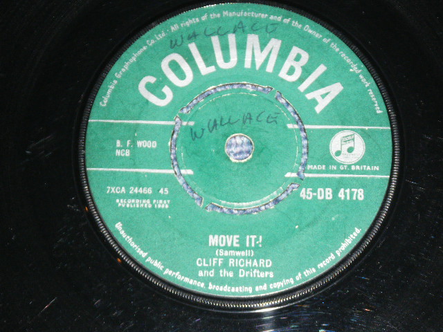 CLIFF RICHARD & THE DRIFTERS - MOVE IT ( VG+++/VG+++ ) / 1958 UK ORIGINAL Used 7