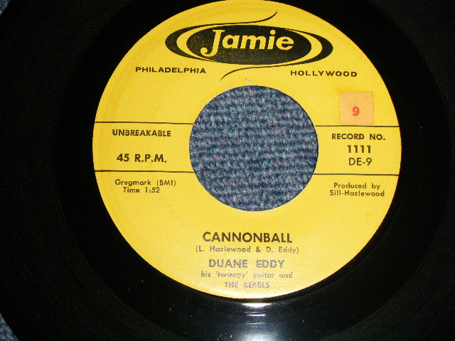 DUANE EDDY - A)CANNONBALL  B)MASON DIXON LION (Ex++ Looks:Ex+++/Ex++  Looks:Ex+++)   / 1958 US AMERICA ORIGINAL Used 4 tracks 7