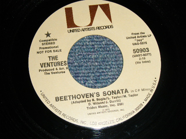THE VENTURES - A) BEETHOVEN'S SONATA IN G MINOR   B) PETER AND THE WOLF (STEREO Credit on Label) (MINT/MINT) / 1972 US AMERICA ORIGINAL 