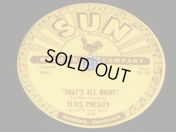 画像1: ELVIS PRESLEY - THAT'S ALL RIGHT( DEBUT SINGLE ) / US ORIGINAL SUN 209 78rpm SP