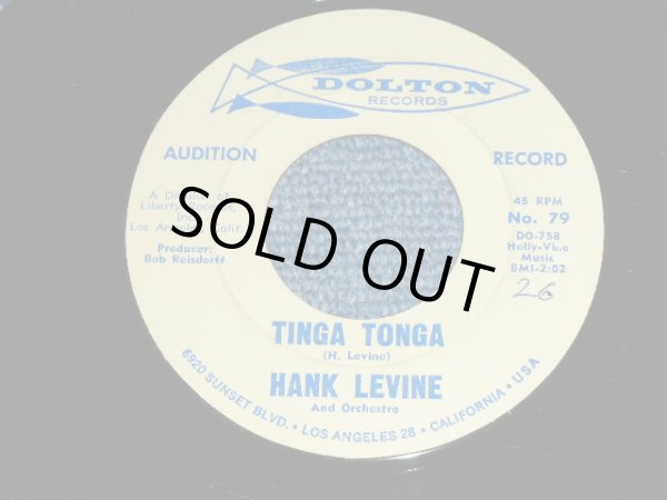 画像1: HANK LEVINE - TINGA TONGA ( Produced by BOB REISDORFF ) / 1963 US AUDITION Label PROMO Used 7"SINGLE