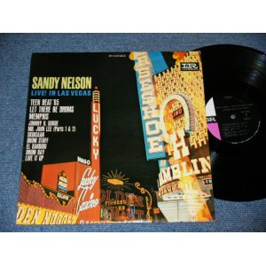 画像: SANDY NELSON ( with JERRY McGEE on Guitar ) -  LIVE IN LAS VEGAS ( BLACK with PINK & WHITE  label :  Ex+++/Ex++,Ex ) / 1964? US AMERICA RELEASE Version  STEREO Used  LP 