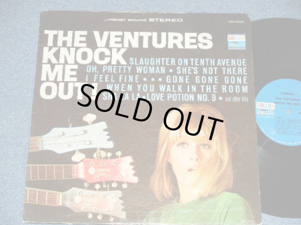 画像1: THE VENTURES - KNOCK ME OUT (  US AMERICA ORIGINAL "BLUE with BLACK Print  Label :Without or NONE "TOMORROW'S LOVE" Version :  Matrix Number BST-8033-2  SIDE-1 1A/  BST-8033  SIDE-2-1A   : Ex++/Ex+++ ) / 1965 US ORIGINAL "BLUE with BLACK BLACK Print Label" STEREO Used  LP 