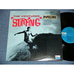 画像: THE VENTURES - SURFING ( With "PIPELINE " SEAL AT FRONT COVER  '63 Version BLUE with BLACK Print  Label : Matrix Number BST-8022  S1/  BST-8022 S2  Ex+++, Ex++/Ex+++ ) / 1963 US ORIGINAL  "BLUE with BLACK Print Label" STEREO Used  LP 