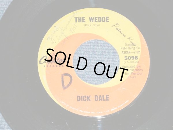 画像1: DICK DALE -  THE WEDGE : NIGHT RIDER ( HOT ROD INST)  ( Ex-/Ex- ) / 1963 US AMERICA ORIGINAL Used 7" Single