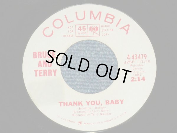 画像1: BRUCE and TERRY (BRUCE JOHNSTON & TERRY MELCHER Works)  -  THANK YOU BABY : COME LOVE   ( MINT/MINT )  / 1965 US AMERICA ORIGINAL "WHITE LABEL PROMO" Used 7" Single