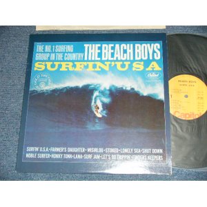 画像: The BEACH BOYS - SURFIN' USA (12 TRACKS)  ( A) SM-1-1890-J-3        B)SM-2-1890-J-3) ( Ex+++/MINT- ) / 1977 US AMERICA "YELLOW with ORANGE CAPITOL Logo on Label"  REISSUE UsedLP
