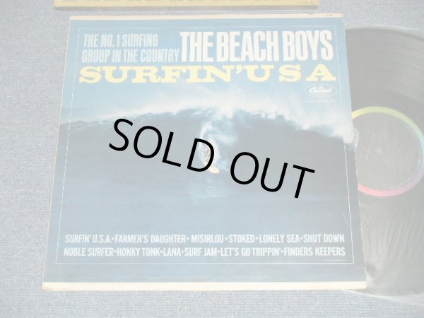 画像1: The BEACH BOYS - SURFIN' USA ( MATRIX #   TYPING STYLE    A) T1-1890-P-11    B) T2-1890-T-6 ) (Ex++/Ex++ EDSP) / 1963 US AMERICA ORIGINAL 1st Press "BLACK with Rainbow Label"  MONO LP