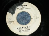 画像: AL de LORY   - A) YESTERDAY B) TRAFFIC JAM  (Ex+++/Ex+++)  /  1965 US AMERICA ORIGINAL "WHITE LABEL PROMO" Used 7" SINGLE 