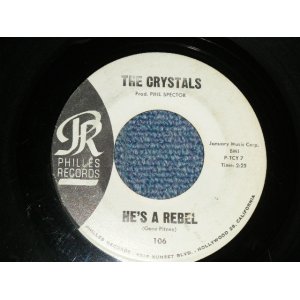 画像: THE CRYSTALS - A) HE'S A REBEL  B) I LOVE YOU EDDIE  (Ex/Ex+) / 1962 US AMERICA original "white label promo" Used 7" SINGL 