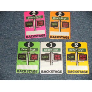 画像: The BEACH BOYS - "SURF / DON'T SURF" BACK STAGE PASS : for MID 1980's TOUR PASS (5-TYPE SET)  (NEW) /1991 US AMERICA ORIGINAL "BRAND NEW" 