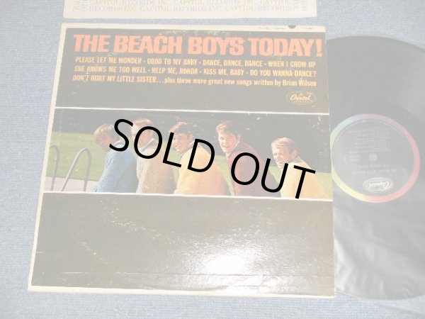 画像1: The BEACH BOYS - THE BEACH BOYS TODAY (Matrix #A)T1-2269-G2 #2  "IAM" in TRIANGLE    B)T2-2269-F-3 "IAM" in TRIANGLE) "SCRANTON Press in PENSYLVANIA"(VG++/Ex- Looks:VG++ WTRDMG) /1965 US AMERICA ORIGINAL 1st Press "BLACK with RAINBOW Label" MONO Used LP