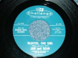 画像: JAN & ARNIE - A) WANTED, ONE GIRL  B) SOMETHING A LITTLE BIT DIFFERENT (Ex+++/Ex+++) / 1961 US AMERICA ORIGINAL Used 7"SINGLE
