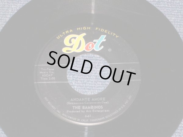 画像1: THE BAMBINOS ( on Guitar JERRY McGEE  Of THE VENTURES' LEAD GUITARIST ) - ANDANTE AMORE /  1961 US ORIGINAL 7"45's Single 