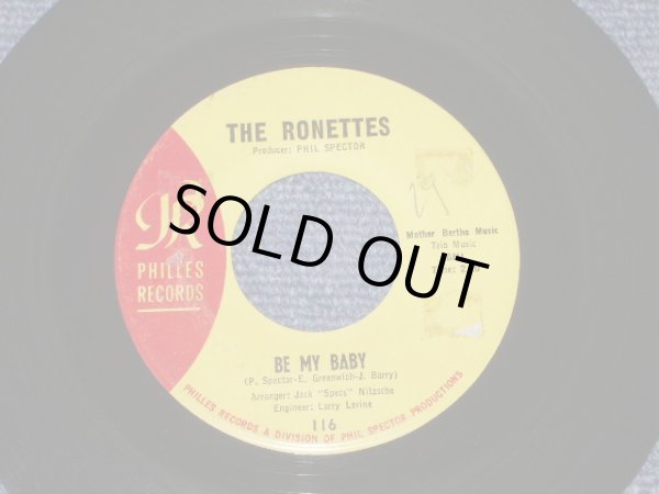 画像1: THE RONETTES - BE MY BABY ( YELLOW LABEL ) / 1963 US ORIGINAL 7" SINGLE 