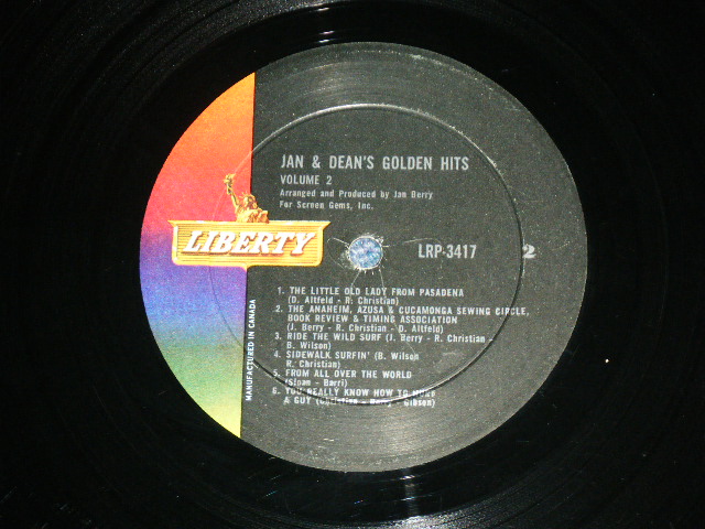 画像: JAN & DEAN -GOLDEN HITS VOL.2 ( Ex-/Ex-,Ex++)  / 1965 US ORIGINAL MONO  LP 