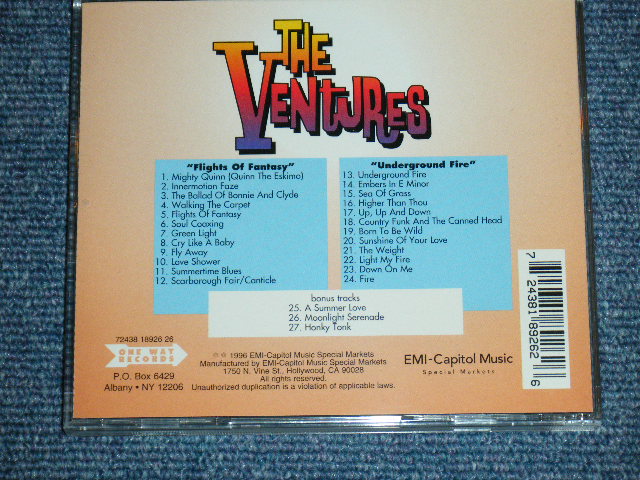 画像: THE VENTURES - FLIGHT OF FANTASY + UNDERGROUND FIRE  ( 2 in 1+ BONUS TRACK ) / 1996 US Used  CD 