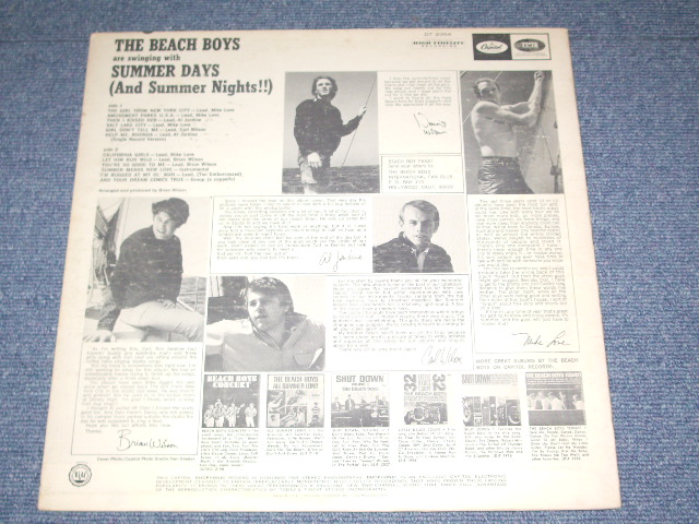画像: The BEACH BOYS -SUMMER DAYS  ( Ex/Ex+++ : Matrix #  X-6/B-2 ) / 1965 US ORIGINAL STEREO DUOPHONIC Credit  LP