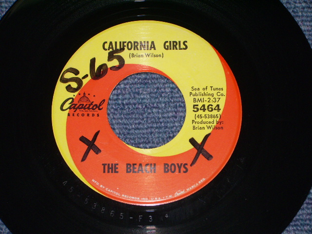 画像: THE BEACH BOYS - CALIFORNIA GIRLS  ( GRAY  LOGO TITLE COVER : STRAIGHT-CUT Cover : MATRIX F3#4/F3#2 : Ex++/Ex+ ) / 1965 US ORIGINAL 7" SINGLE With PICTURE SLEEVE 