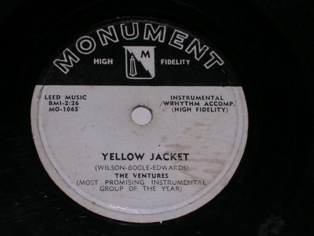 画像1: THE VENTURES - YELLOW JACKET / GREEN LEAVES OF SUMMER / 1960s  PHILLIPPINESORIGINAL 78rpm SP