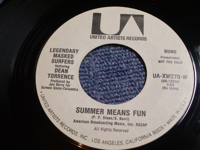 画像: LEGENDARY MASKED SURFERS (JAN & DEAN) -SUMMER MEANS FUN / 1970s US ORIGINAL 7"SINGLE With PICTURE SLEEVE