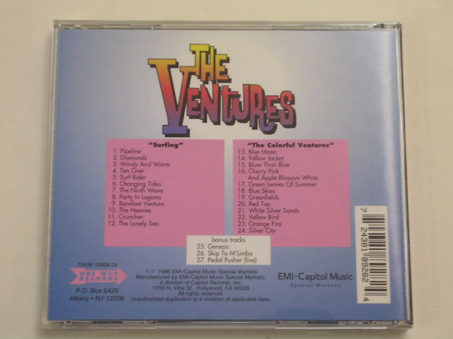 画像: THE VENTURES - SURFING + THE COLORFUL VENTURES ( 2 in 1+ BONUS TRACK ) / 1996 US USED  CD 