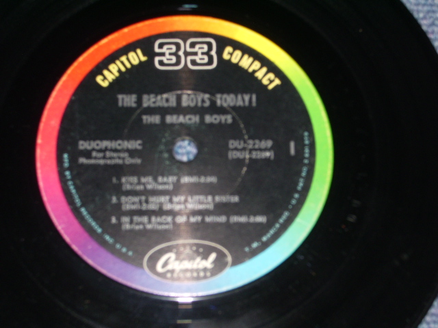 画像: THE BEACH BOYS - THE BEACH BOYS TODAY  / 1965 US ORIGINAL 7"33rpm EP+PS+TITLE STRIP+MINI PICTURE  