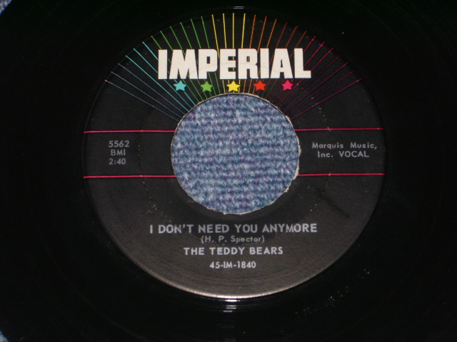 画像: TEDDY BEARS - OH WHY ( Ex++/Ex+++ ) / 1959 US ORIGINAL  7" SINGLE 