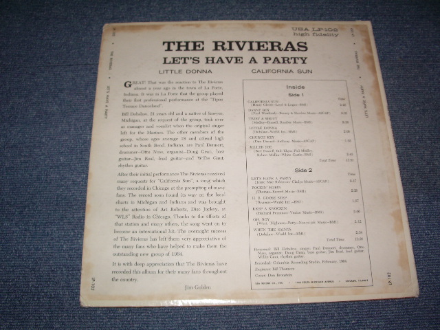 画像: THE RIVIERAS - LET'S HAVE A PARTY /  1964 US ORIGINAL WHITE LABEL PROMO LP