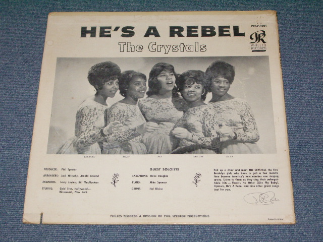 画像: THE CRYSTALS - HE'S A REBEL ( Ex-/Ex- ) / 1963 US Original Blue Label MONO LP 