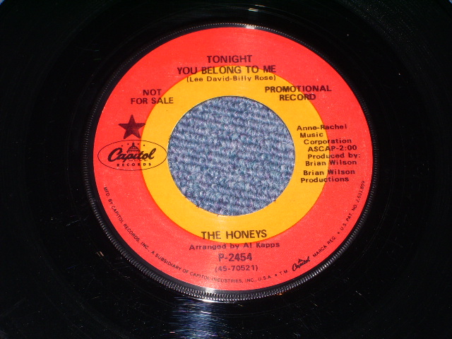 画像1: HONEYS  With BRIAN WILSON of THE BEACH BOYS - GOODNIGHT MY LOVE  / 1969 US ORIGINAL Promo 7" SINGLE 