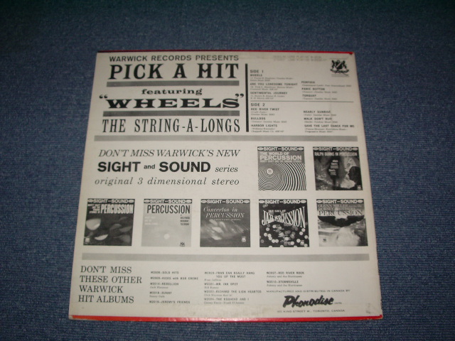 画像: THE STRING-A-LONGS -  PICK A HIT featuring "WHEELS" / 1961 CANADA ORIGINAL Mono  LP 