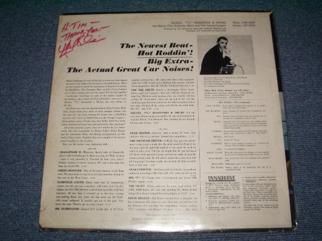 画像: HAL BLAINE - DEUCES,"T'S" ROADSTERS & DRUMS ( With AUTOGRAPHED SIGN!! ) / 1963 US ORIGINAL Stereo  LP 