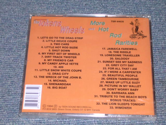 画像: THE TOKENS - WHEELS & MORE HOTROD RARITIES  / 1994 CANADA  BRAND NEW SEALED CD