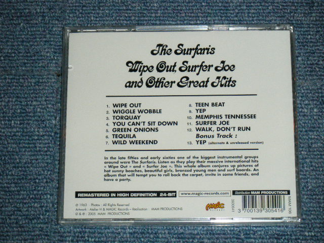 画像: THE SURFARIS - WIPE OUT, SURFER JOE AND OTHER GREAT HITS (  ORIGINAL ALBUM + BONUS ) / 2005 FRANCE  ORIGINAL Brand New SEALED CD 
