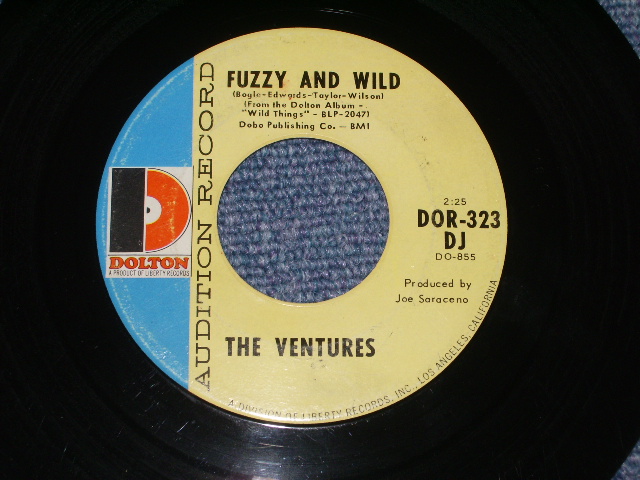 画像: THE VENTURES -A)GREEN BHORNET THEME  B)FUZZY & WILD (Ex++/Ex++ WOL/ 1966 US AMERICA ORIGINAL "AUDITION label PROMO"  "D Mark Label" Used 7" Single