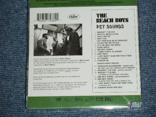画像: THE BEACH BOYS - PET SOUNDS ( DVD AUDIO )  / 2003 US ORIGINAL Brand New  DVD AUDIO 
