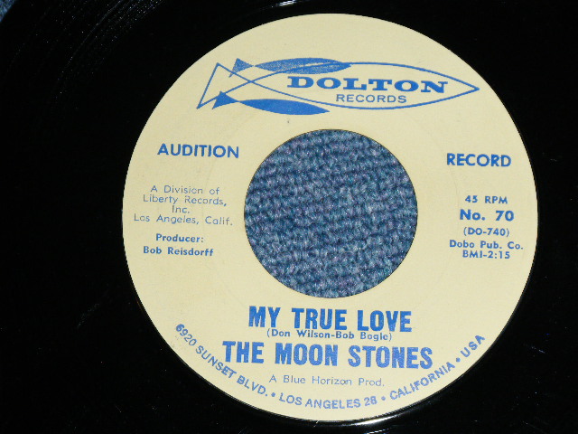 画像: THE MOON STONES ( BOB BOGGLE & DON WILSON WORKS of THE VENTURES ) - MY TRUE LOVE ( MINT/MINT ) / 1963 US ORIGINAL Audition Label PROMO 7"45's Single