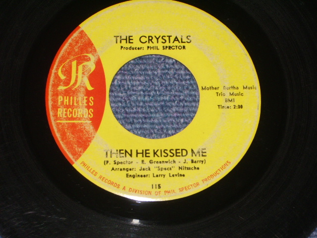 画像1: THE CRYSTALS - THEN HE KISSED ME (   VG+++/VG+++ ) /  1964 Version US AMERICA  "YELLOW LABEL"  Used 7" SINGLE 