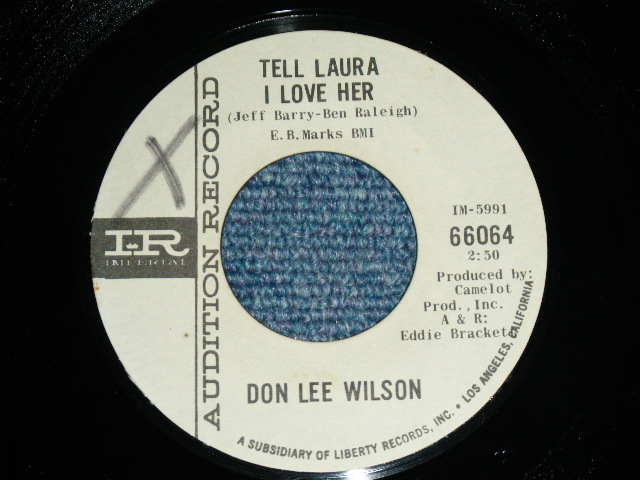 画像: DON LEE WILSON -  TELL .LAULA I LOVE HER ( THIN LOGO STYLE / MINT/MINT ) / 1964 US ORIGINAL White  Label Promo 7"SINGLE