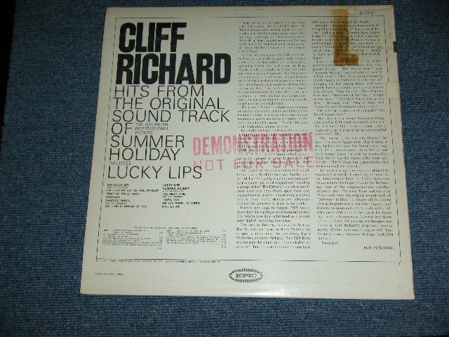 画像: CLIFF RICHARD with THE SHADOWS - SUMMER HOLIDAY ( Ex++/Ex+++ ) / 1963 US ORIGINAL Promo 'DEMONSTRATION' Stamp on Back Cver MONO Used LP  