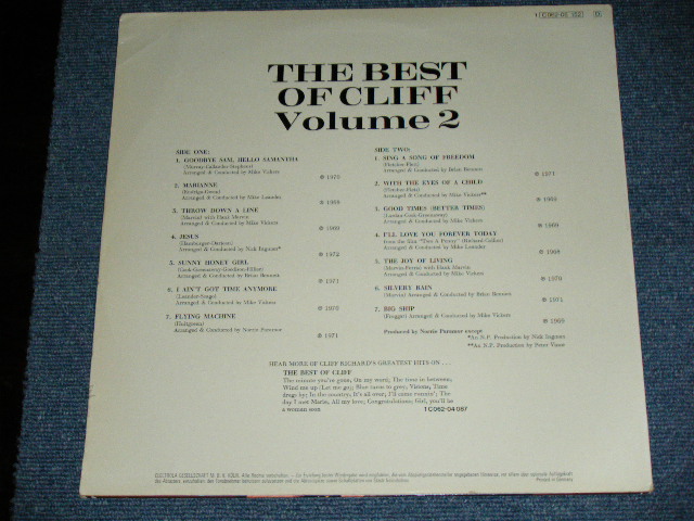 画像: CLIFF RICHARD - THE BEST OF CLIFF VOL.2 / 1971 WEST GERMANY ORIGINAL Used LP 