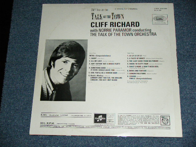 画像: CLIFF RICHARD- LIVE AT TALK OF THE TOWN  / 1970 AUSTRALIA  ORIGINAL STEREO Used LP 