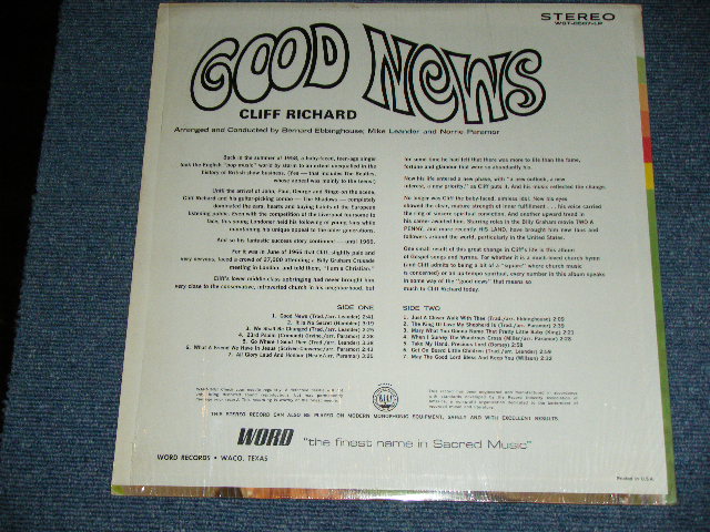 画像: CLIFF RICHARD - GOOD NEWS ( Ex+++/Ex+++ ) / 1967 US ORIGINAL STEREO Used LP  