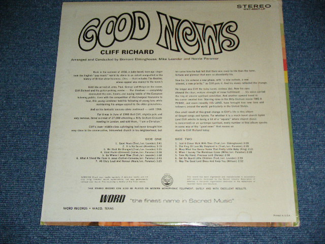画像: CLIFF RICHARD - GOOD NEWS / 1967 US ORIGINAL STEREO Used LP  