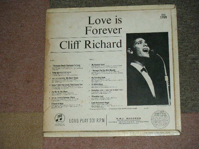 画像: CLIFF RICHARD With THE SHADOWS - LOVE IS FOREVER ( Ex+,VG+++/VG+++ ) / 1965 UK ORIGINAL "BLUE Columbia" Label MONO Used  LP 